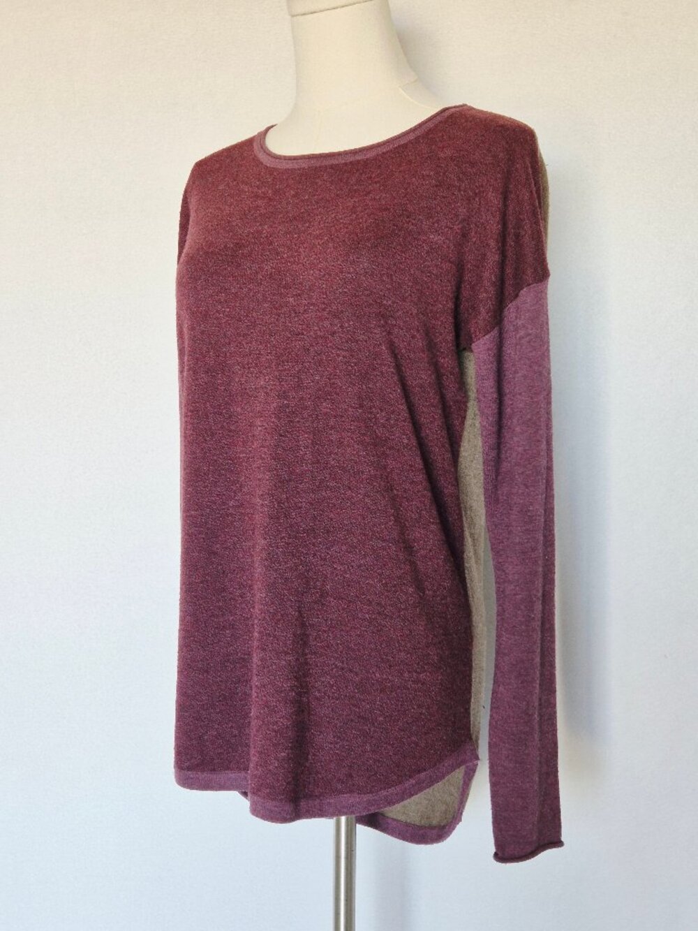 Smartwool Shadow Pine Wool Blend Sweater Crewneck Purple Colorblock